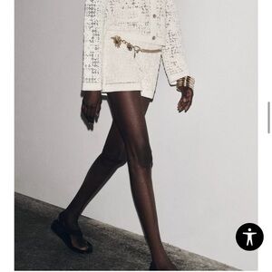 Zara Ivory Crochet Shorts